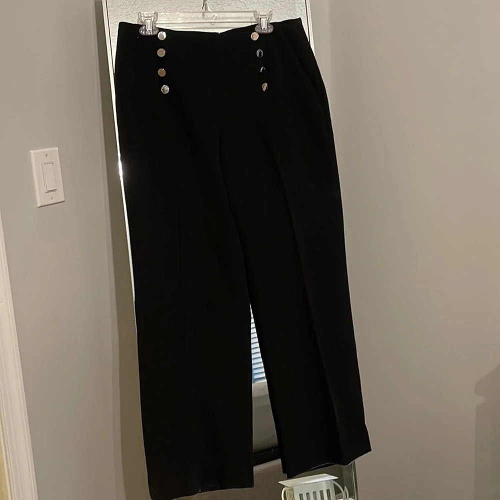 Vince Camutos Black Wide Leg Sailor Pants - Picture 1 of 7